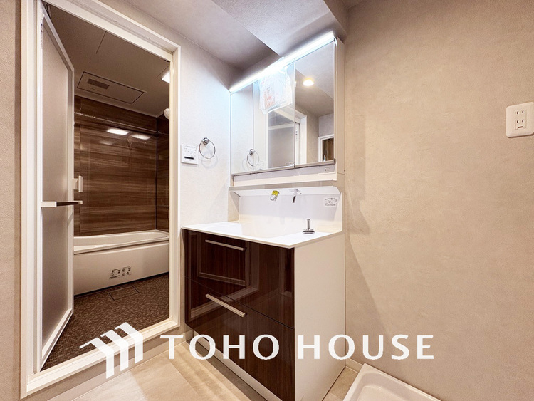 洗面 清潔感のある洗面室