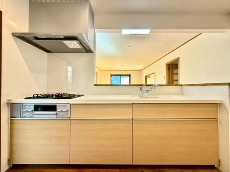 キッチン 引き出し収納のキッチンは、食器や調理器具がたっぷり収納可能です