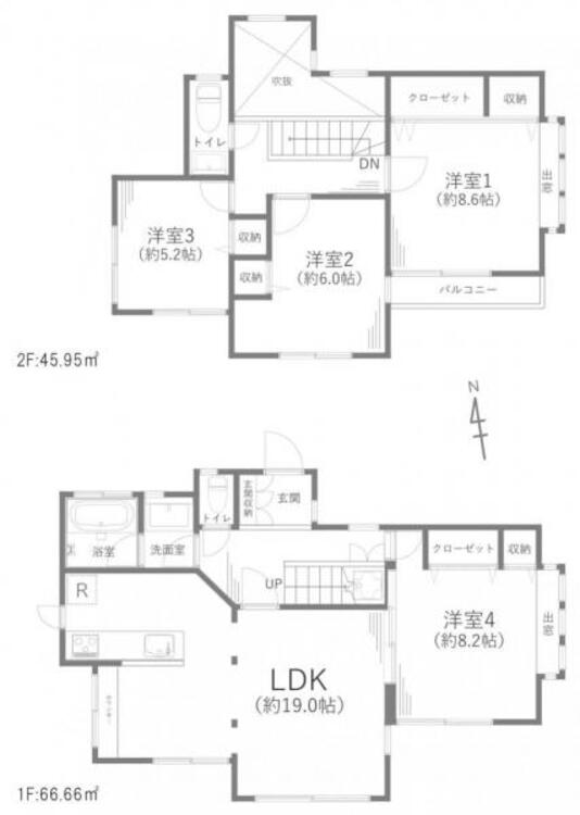 間取り ４ＬＤＫ＋カースペース