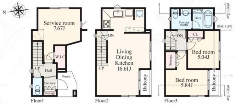 間取り ２ＳＬＤＫ＋カーポート