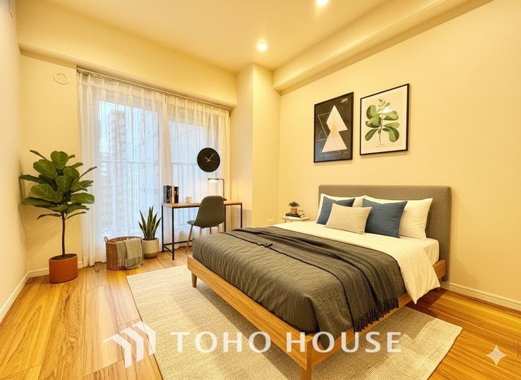 内装 ＊配置してある家具や小物はCGによるイメージ画像です。寝室は一日の疲れを癒す大切な空間。快適で落ち着けるおすすめの間取りです。