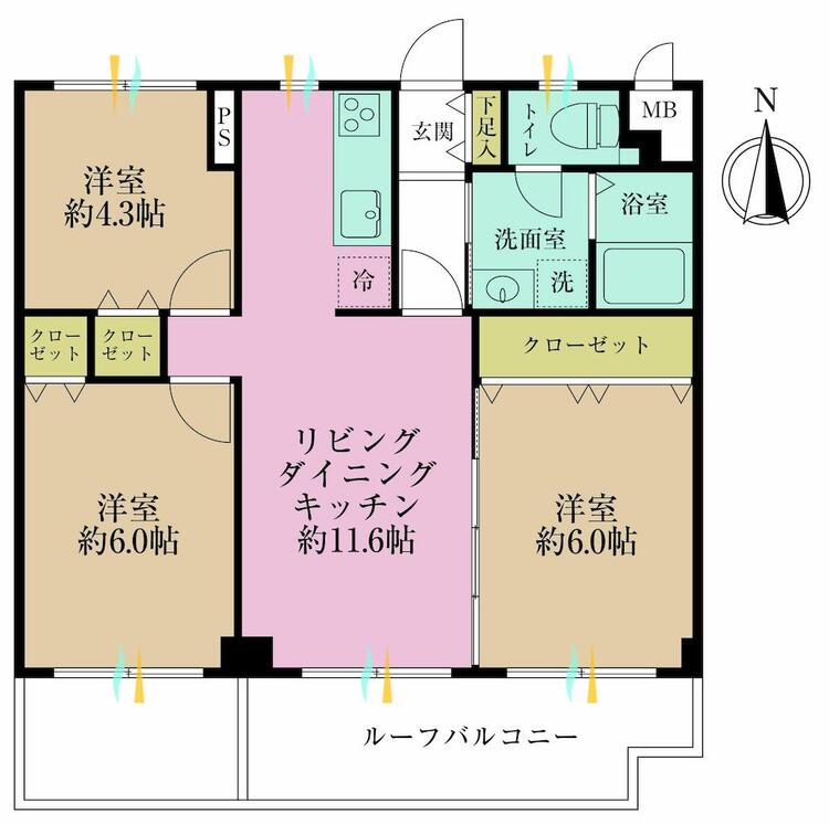 その他 3LDK、価格2990万円、専有面積60.48?、バルコニー面積13.51?