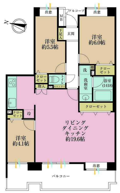 その他 3LDK、価格5199万円、専有面積81.52?、バルコニー面積14.3?