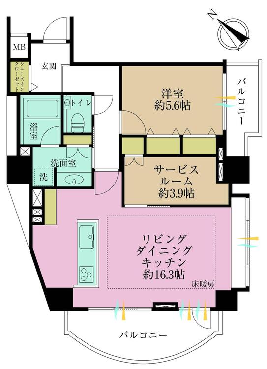 その他 1LDK+S、価格12900万円、専有面積61.84?、バルコニー面積11.54?