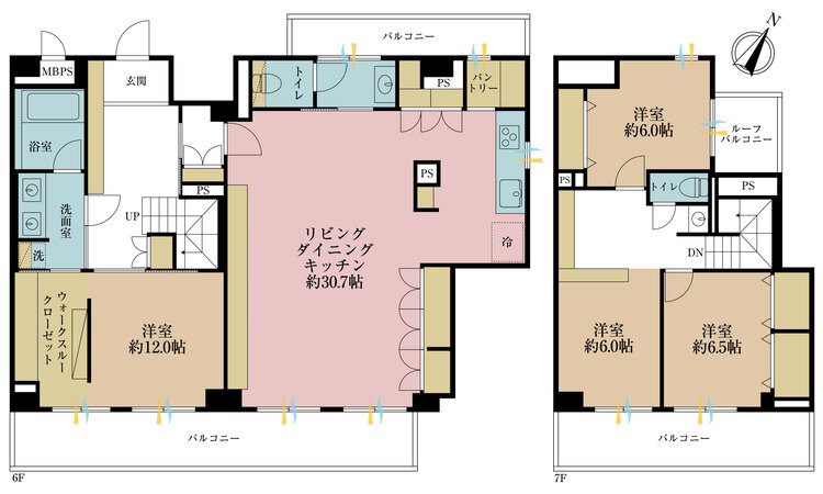 間取り 4LDK、専有面積163.03?、バルコニー面積26.4?