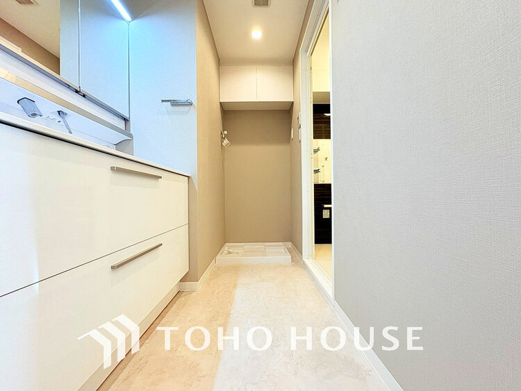 洗面 清潔感のある脱衣場