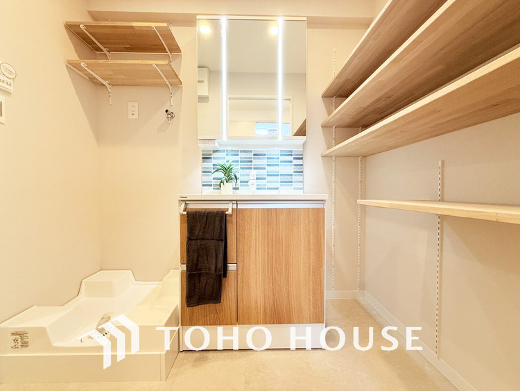 洗面 清潔感のある洗面室