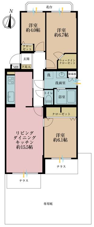 その他 3LDK、専有面積74m2