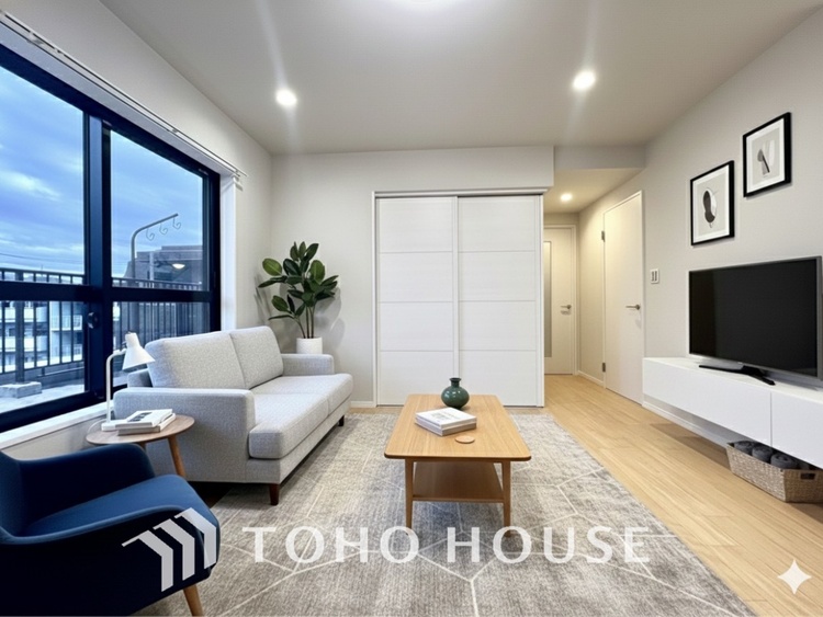 内装 【LIVING】◆煌びやか◆愛おしい家族との団欒の時間をより一層幸せなものに感じさせる煌びやかなLDK。輝かしい毎日が待っています。※この画像の家具の配置には、CGによる加工を施しております。