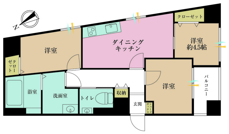 その他 3DK、専有面積58.6m2