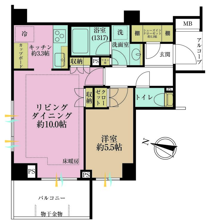 その他 1LDK、専有面積47.85m2
