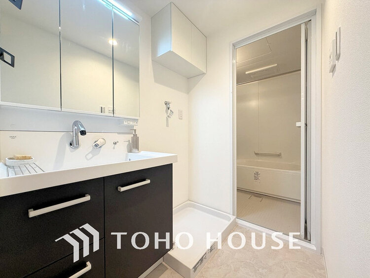 洗面 清潔感のある脱衣場