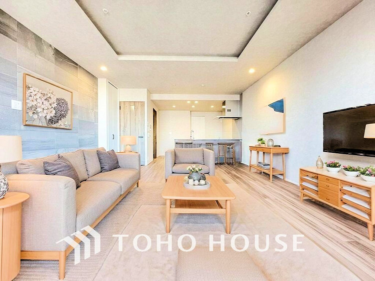 内装 明るいLDKは自然と家族が集まるコミュニケーションの場所に（家具はすべてCGです）