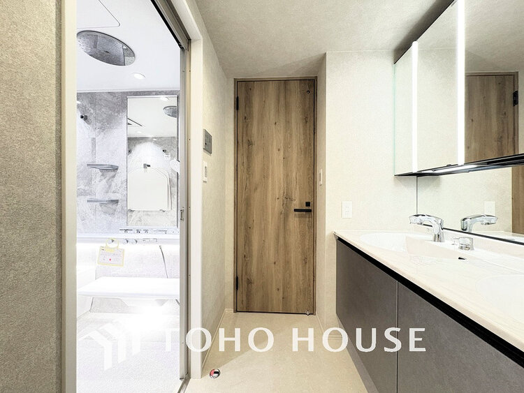 洗面 清潔感のある脱衣場