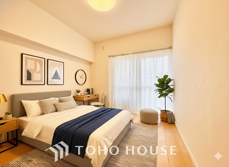 内装 ＊配置してある家具や小物はCGによるイメージ画像です。寝室は一日の疲れを癒す大切な空間。快適で落ち着けるおすすめの間取りです。