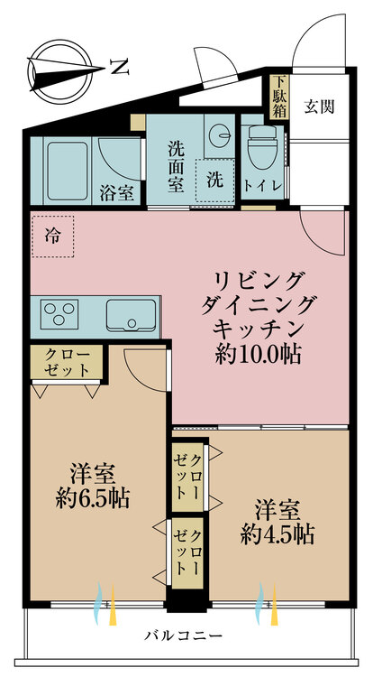 その他 2LDK、専有面積48.56m2、バルコニー面積5.46m2