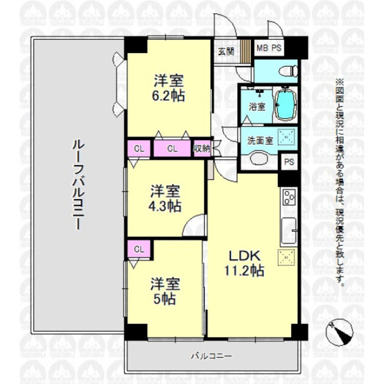 間取り 空室ですのでお気軽にご内覧出来ます！