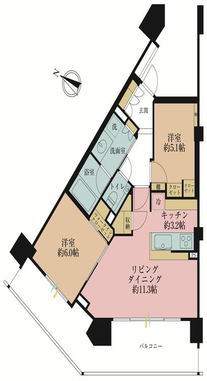 その他 2LDK、価格15000万円、専有面積59.21?、バルコニー面積19.98?