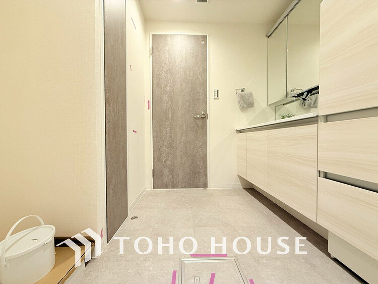 洗面 清潔感のある脱衣場