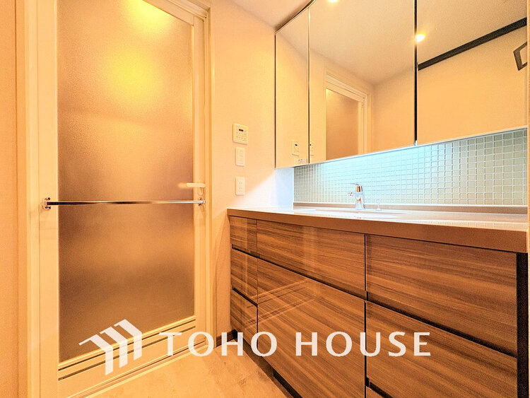 洗面 清潔感のある脱衣場