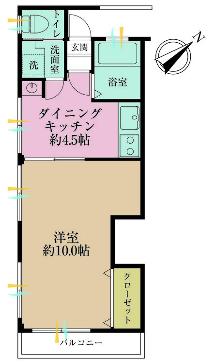 その他 1DK、専有面積33.38m2