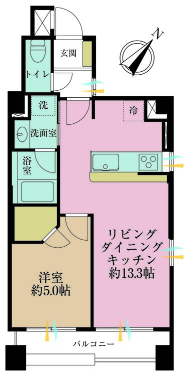 その他 1LDK、専有面積41.29m2、バルコニー面積3.4m2