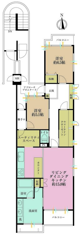 その他 2LDK、専有面積81.29m2、バルコニー面積9.59m2