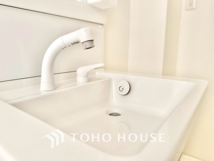 洗面 ◆洗面◆清潔感のある水回り。白で統一されたスタイリッシュな空間。毎日使う場所だから究極にシンプルにこだわりました。