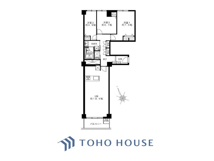 間取り 暮らし続けることで、住まいの意味を問いかける。団欒を育むスペースは通風・日当たり良好で、窓を開けるとすこやかな風が吹き抜けます。