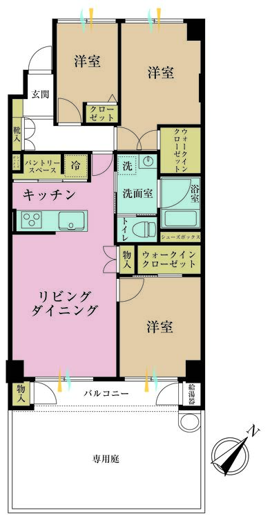 その他 3LDK、専有面積73.84m2、バルコニー面積7.97m2