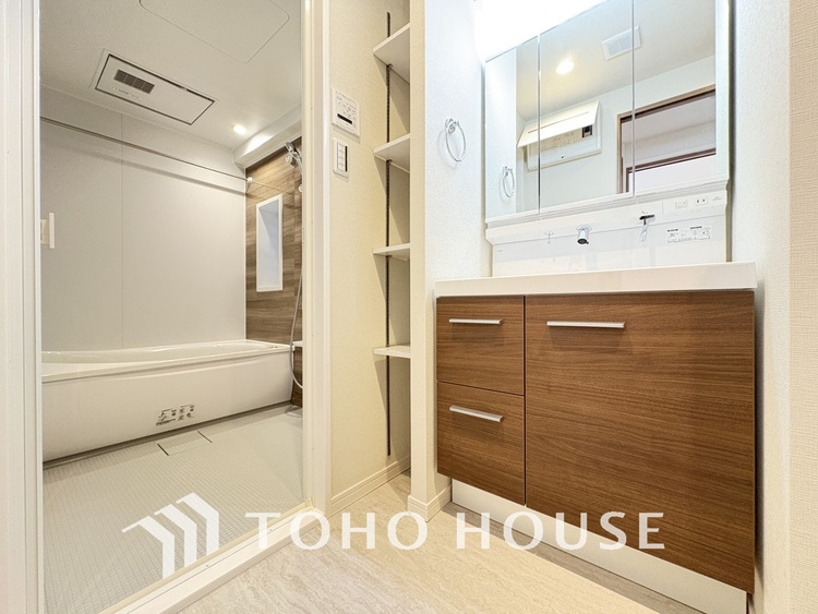 洗面 清潔感のある洗面室