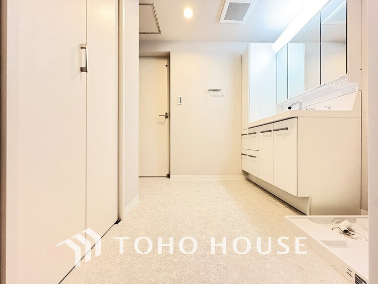 洗面 清潔感のある脱衣場