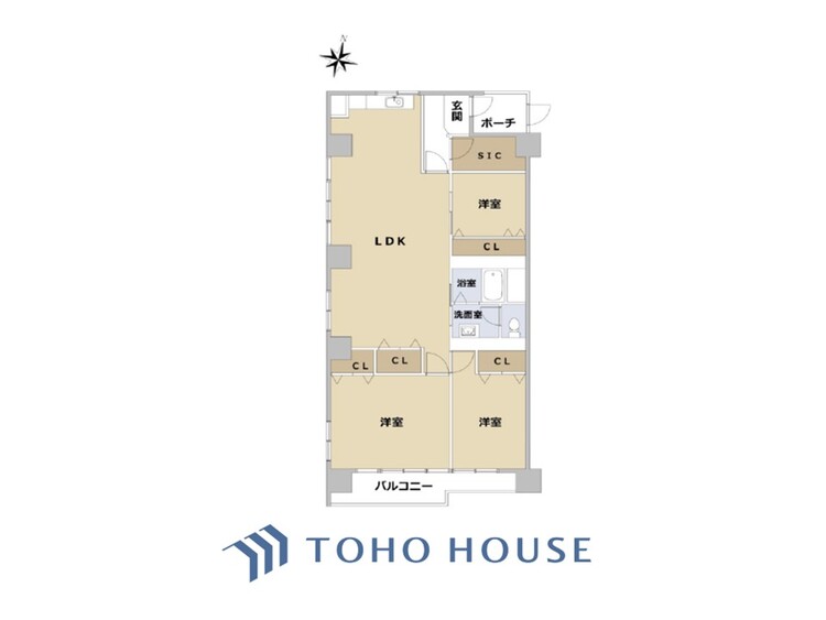 間取り 【house the light is illuminat】採光と風　家事導線も比較的良好で、風通しの良さで過ごしやすい麗(うら)らかな気分にさせてくれるリビング