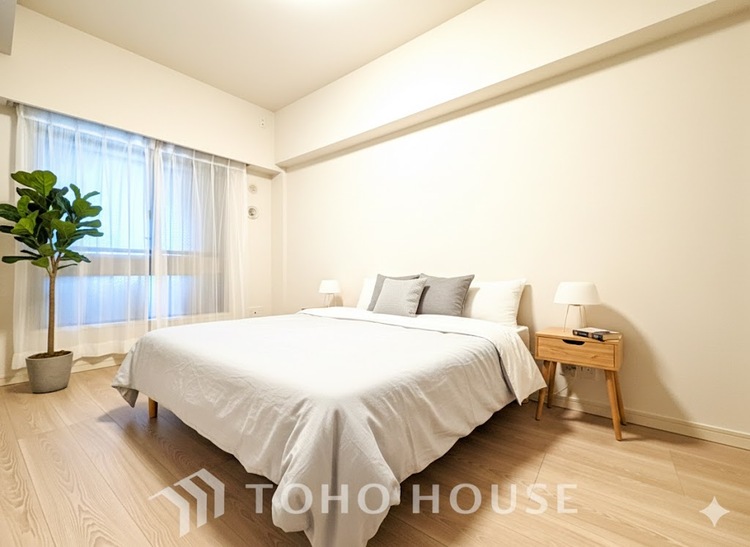 内装 ※家具はCGです。家族個々の安らぎの空間。プライベートなBedRoomは暮らす方の感性で造り上げたいもの。誰もが好みで飾れるシンプルな室内に仕上げてあります。