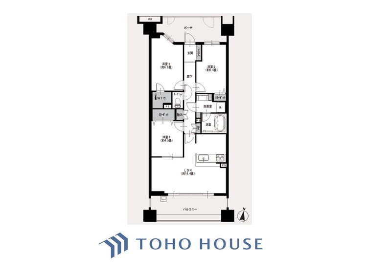 間取り 【house the light is illuminat】採光と風　家事導線も比較的良好で、風通しの良さで過ごしやすい麗(うら)らかな気分にさせてくれるリビング