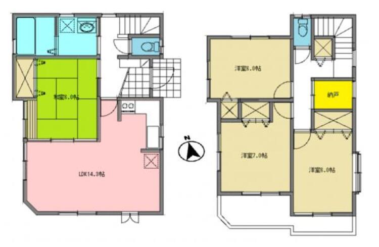 間取り 充実のプライベートスペース、全居室6帖以上の住まい。