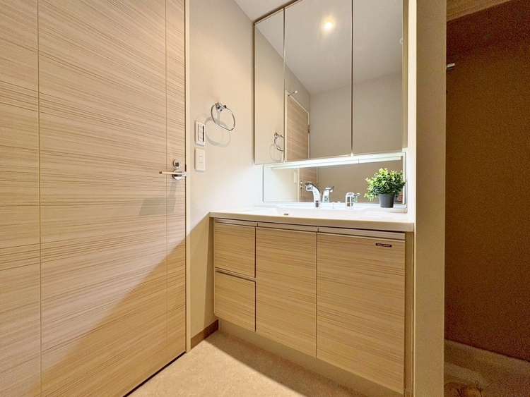 洗面 何かと物が増える場所だからこそ、スッキリと見映えの良い空間に。