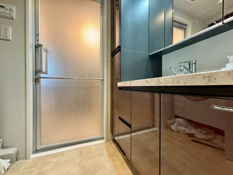 洗面 十分な広さの脱衣所。