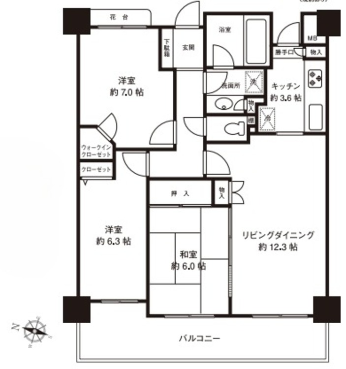 間取り ３ＬＤＫ＋ＷＩＣ