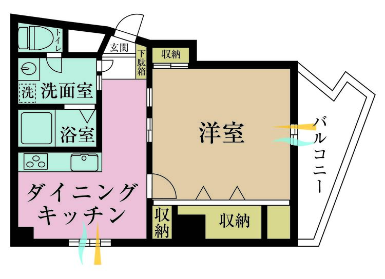 その他 1DK、専有面積28.07m2、バルコニー面積4.55m2