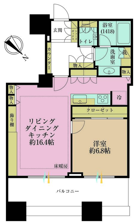 その他 1LDK、専有面積57.71m2、バルコニー面積11.85m2