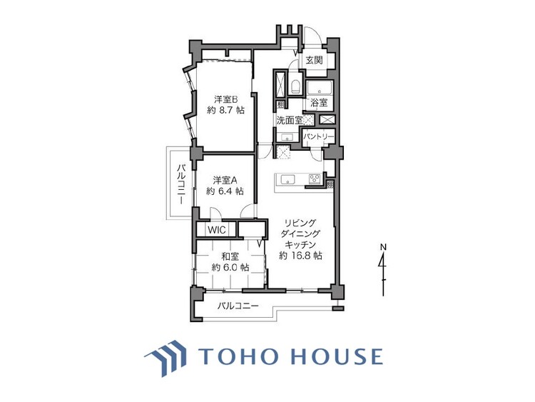 間取り 【house the light is illuminat】採光と風　家事導線も比較的良好で、風通しの良さで過ごしやすい麗(うら)らかな気分にさせてくれるリビング