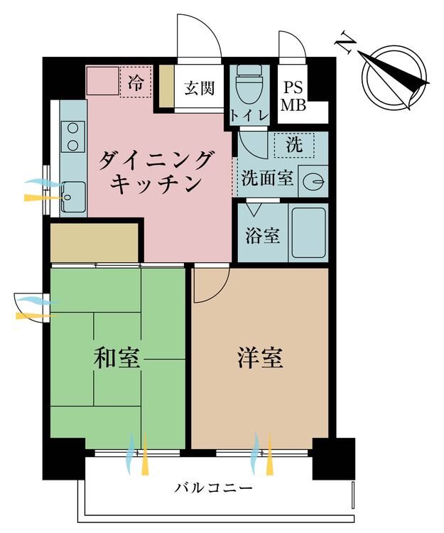 その他 2DK、専有面積40.12m2、バルコニー面積6.19m2