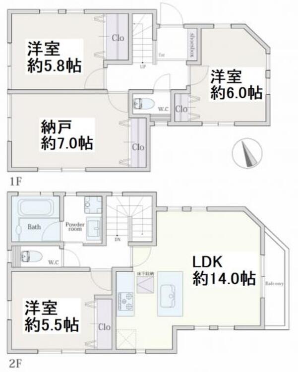 間取り 間取図(3SLDK)