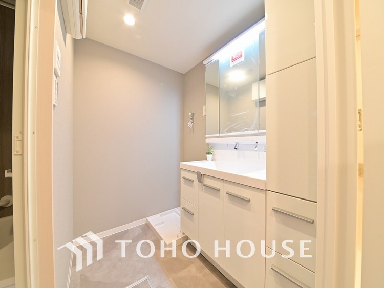 洗面 清潔感のある洗面室