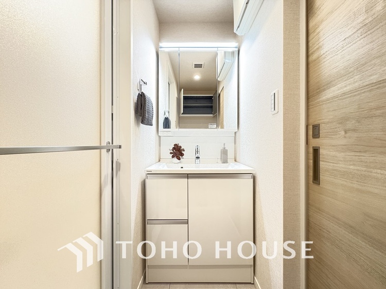 洗面 清潔感のある洗面室