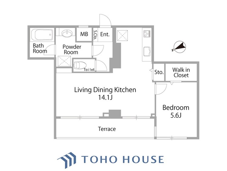 間取り 【house the light is illuminat】採光と風　家事導線も比較的良好で、風通しの良さで過ごしやすい麗(うら)らかな気分にさせてくれるリビング
