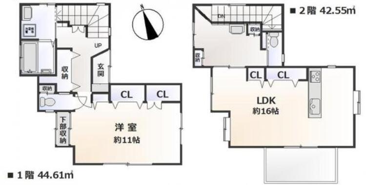 間取り 2階にキッチンがあるので近隣が気になりにくく、プライバシーを守れます。