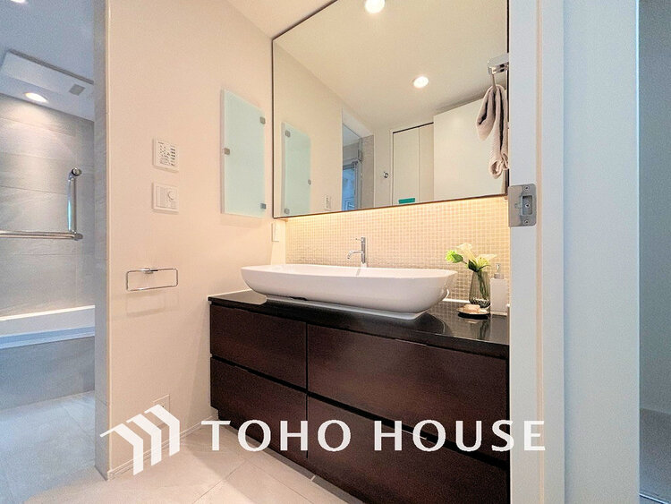 洗面 豊富な収納スペース、身支度のしやすい洗面所