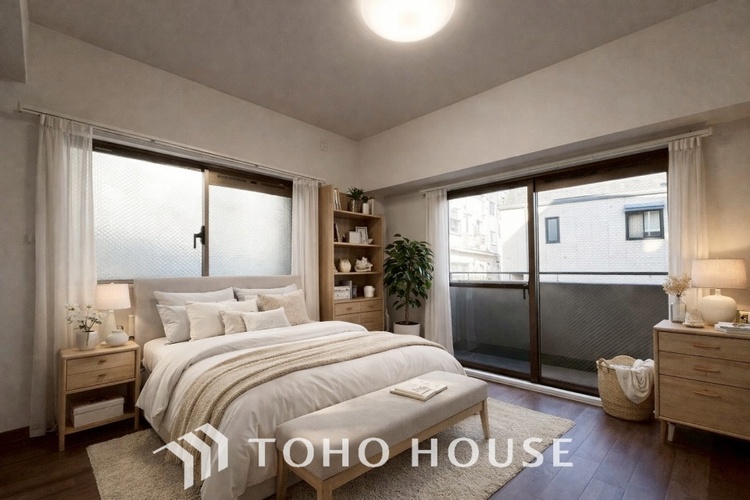 内装 ＊配置してある家具や小物はCGによるイメージ画像です。感性を育むプライベートルームはシンプルでスマートな空間。好みの空間で読書をしたり、音楽を聞いたりと一人の時間も充実したものにできます。